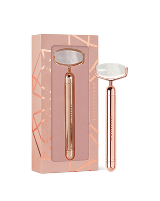 Rose Gold Crystallove Pulse Rock Crystal masážní váleček na obličej - 1