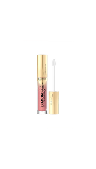 Lesk na rty s kyselinou hyaluronovou č. 04 malinový sorbet Diamond Glow Lip Luminizer Eveline - 1