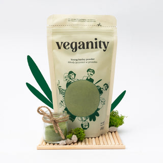 Mladý ječmen prášek přírodní zdroj rostlinných bílkovin Veganity 150 g - 3