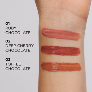 Tekutá rtěnka s efektem lesklých rtů 02 Deep Cherry Chocolate Choco Glamour Eveline - 2