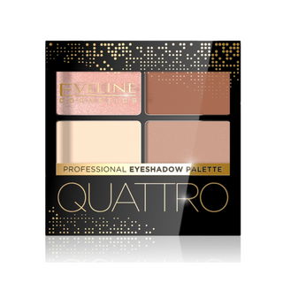 Paletka 4 očních stínů Quattro Eyeshadow v béžové a šedé barvě č. 02 Eveline