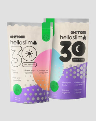 30denní tělové detoxikační čistící čaje pro den i noc Hello Slim Oh!Tomi - 1